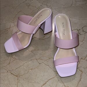 Nine West Blush Pink Block Heel Sandals